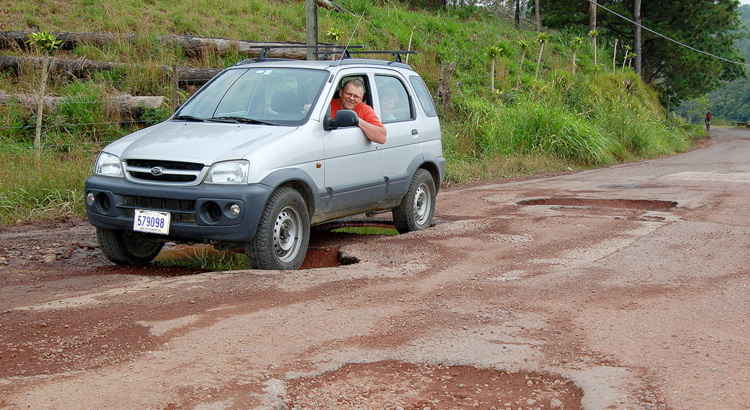 Costa Rica Mietwagen schlechte Straßen Monteverde